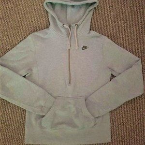 Nike Swoosh Sportswear Half Zip Pullover Hoodie Sweatshirt Gray S